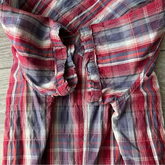 MEC Short  Sleeve Snap Button Plaid Western Shirt - Picture 14 of 15